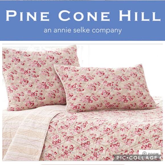 Annie Selke's Pine Cone Hill Rumer floral reversable king quilt & sham set - Picture 1 of 12